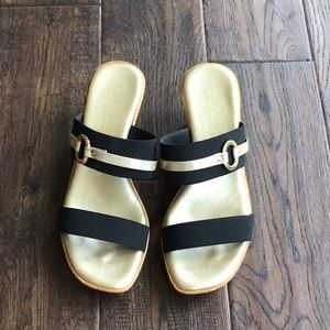 Fabulous Navy and Gold wedge sandals!!!